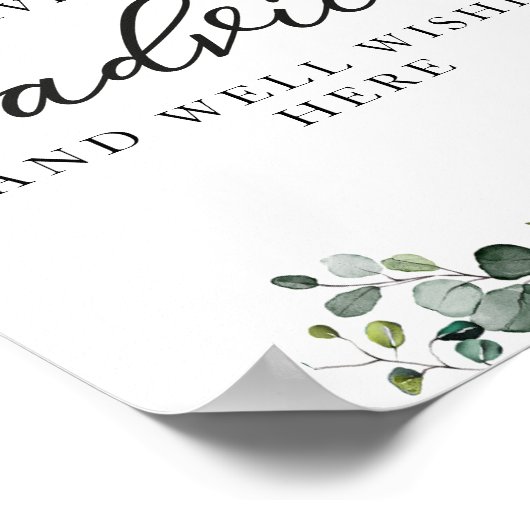 グリーンリーカボチャ赤ちゃんシャワーアドバイス標識 ポスター (角)