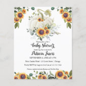 グリーンリーカボンプキンバジェットベビーシャワー招待状 (正面)