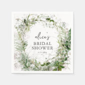 グリーンリーガーデンスクリプトブライダルシャワー スタンダードカクテルナプキン (正面)