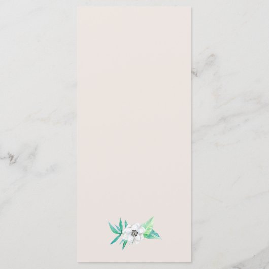 グリーンリーガーデンボタニカル結婚リースのメニューカード メニュー (裏面)