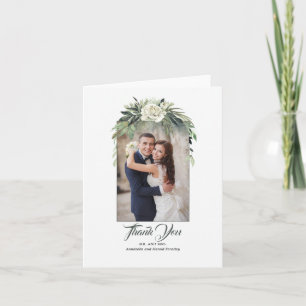 グリーンリーガーランドと牡丹結婚の感謝の写真 サンキューカード