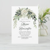 グリーンリーガーランドエレガントヴィンテージブライダルシャワー 招待状 (スタンド正面)
