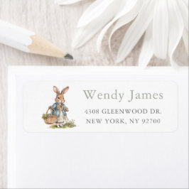 グリーンリーガールラビット1st誕生日パーティー ラベル