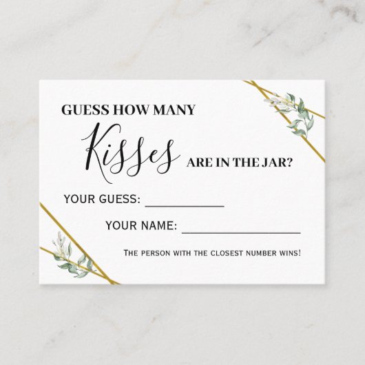 グリーンリーキスバイリンガルゲームカードの数 プレイスカード (正面)