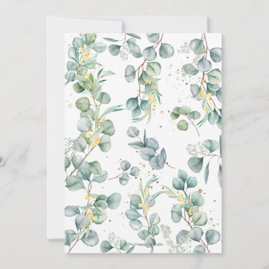 グリーンリーキュートエレファントバプテスマ《キリスト教》洗礼式や命名式 招待状 (裏面)