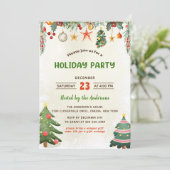 グリーンリークリスマスオーナメントホリデーパーティー 招待状 (スタンド正面)