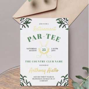グリーンリークロスゴルフクラブリタイアパーティー 箔招待状