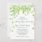 グリーンリークローバーフローラ結婚式招待状 招待状 (正面)