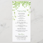 グリーンリークローバーフローラ結婚式 プログラム (裏面)