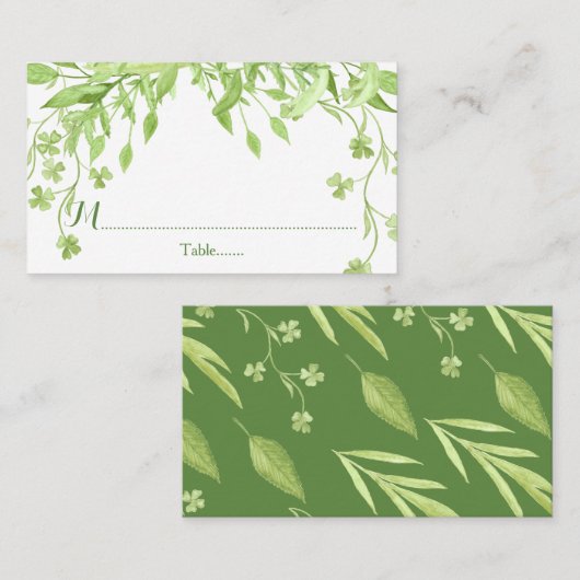 グリーンリークローバー結婚フローラ座席表 プレイスカード (正面/裏面)