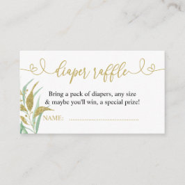 グリーンリーグリーンと金ゴールドエレガントおむつラッフル エンクロージャーカード