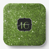 グリーンリーグリーングリッタースパークルズスウィート16 ペーパープレート (正面)
