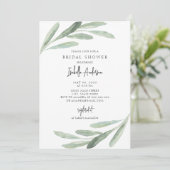 グリーンリーグリーンリーフオリーブブランチブライダルシャワー 招待状 (スタンド正面)