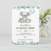 グリーンリーコアラボーイ誕生日招待状 招待状 (スタンド正面)