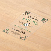 グリーンリーゴルフをテーマにした定年パーティー アクリル招待状 (レイダウン)