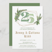 グリーンリーゴールデン結婚フレーム25周年 招待状 (正面/裏面)
