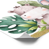 グリーンリーサファリアニマルズワイルドワン誕生日へようこそ ポスター (角)