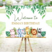 グリーンリーサファリアニマルズワイルドワン誕生日へようこそ ポスター