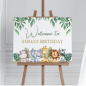 グリーンリーサファリアニマルズワイルドワン誕生日へようこそ ポスター