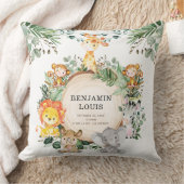 グリーンリーサファリジャングルベビーアニマルズ子供部屋デコール クッション (ブランケット)