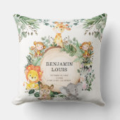 グリーンリーサファリジャングルベビーアニマルズ子供部屋デコール クッション (正面)