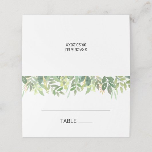 グリーンリーサマーデスティネーションウェディング座席表 プレイスカード (外部開封)