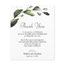 グリーンリーサンキューウェディングレセプションカード