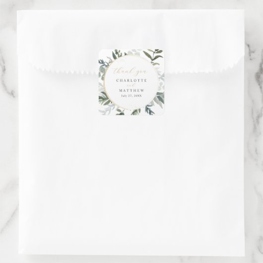 グリーンリーサンキュー結婚金ゴールド スクエアシール (バッグ)