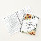 グリーンリーサンフラワーズブライダルシャワーレシピブック ノートブック (内部)