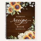 グリーンリーサンフラワーズブライダルシャワーレシピブック ノートブック (正面)