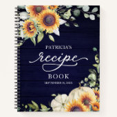 グリーンリーサンフラワーズブライダルシャワーレシピブック ノートブック (正面)