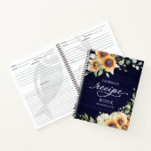 グリーンリーサンフラワーズブライダルシャワーレシピブック ノートブック (内部)