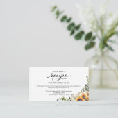 グリーンリーサンフラワーズブライダルシャワーレシピリクエスト エンクロージャーカード (スタンド正面)