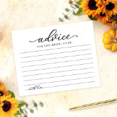 グリーンリーサンフラワーズ秋ブライダルシャワーアドバイスカード