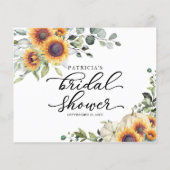 グリーンリーサンフラワーズ秋ブライダルシャワーアドバイスカード (裏面)