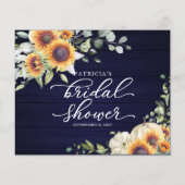 グリーンリーサンフラワーズ秋ブライダルシャワーアドバイスカード (裏面)