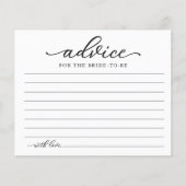 グリーンリーサンフラワーズ秋ブライダルシャワーアドバイスカード (正面)