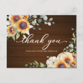 グリーンリーサンフラワーズ秋ブライダルシャワーサンキューサンキュー ポストカード (正面)