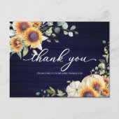 グリーンリーサンフラワーズ秋ブライダルシャワーサンキューサンキュー ポストカード (正面)