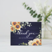 グリーンリーサンフラワーズ秋ブライダルシャワーサンキューサンキュー ポストカード (スタンド正面)