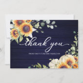 グリーンリーサンフラワーズ秋ブライダルシャワーサンキューサンキュー 招待状 (正面)