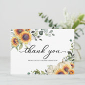グリーンリーサンフラワーズ秋ブライダルシャワーサンキューサンキュー 招待状 (スタンド正面)