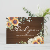 グリーンリーサンフラワーズ秋ブライダルシャワーサンキューサンキュー 招待状 (スタンド正面)