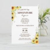 グリーンリーサンフラワーハネムーンシャワー招待状 招待状 (スタンド正面)