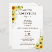 グリーンリーサンフラワーハネムーンシャワー招待状 招待状 (正面/裏面)