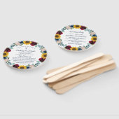 グリーンリーサンフラワーフローラ結婚式 プログラム ハンドファン (組立なし)