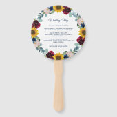 グリーンリーサンフラワーフローラ結婚式 プログラム ハンドファン (裏面)