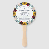 グリーンリーサンフラワーフローラ結婚式 プログラム ハンドファン (正面)