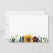 グリーンリーサンフラワーフローラ金ゴールド結婚グリッター 出欠カード (裏面)