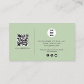 グリーンリーシグネチャースクリプトQRコードソーシャルメディア 名刺 (裏面)